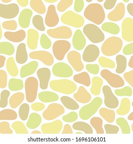 Hand drawn polka dot seamless pattern. Random geometric pebble wallpaper. Simple stones backdrop. Design for fabric, wrapping paper. Vector illustration