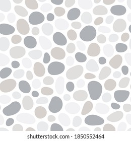 Hand drawn polka dot seamless pattern. Random geometric pebble wallpaper. Simple stones backdrop. Design for fabric, wrapping paper. Vector illustration