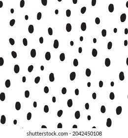 Hand drawn polka dot seamless pattern. Vector texture circle doodles.