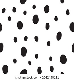 Patrón sin fisuras de puntos de polka dibujados a mano. Doodles de círculo de textura vectorial.
