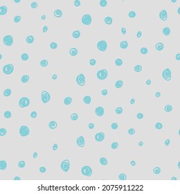 Hand drawn Polka dot seamless pattern background vector illustration print for children