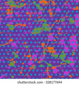 Hand drawn polka dot seamless pattern. Rustic seamless patterns in naive style