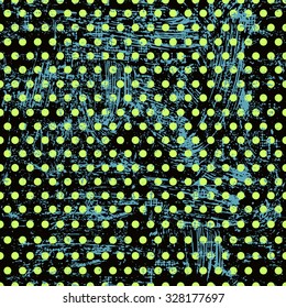 Hand drawn polka dot seamless pattern. Rustic seamless patterns in naive style