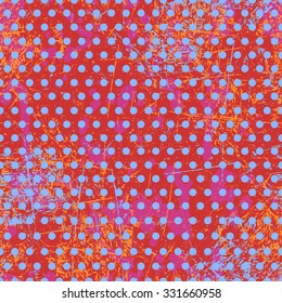 Hand drawn polka dot seamless pattern. Rustic seamless patterns in naive style