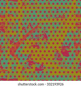 Hand drawn polka dot seamless pattern. Rustic seamless patterns in naive style