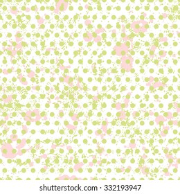 Hand drawn polka dot seamless pattern. Rustic seamless patterns in naive style