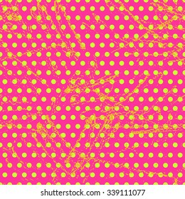 Hand drawn polka dot seamless pattern. Rustic seamless patterns in naive style