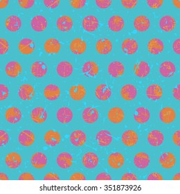 Hand drawn polka dot seamless pattern. Rustic seamless patterns in naive style