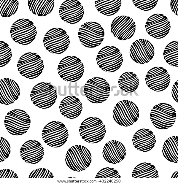 Hand Drawn Polka Dot Seamless Pattern Stock Vector Royalty Free 432240250 2221