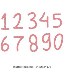 Hand drawn polka dots number