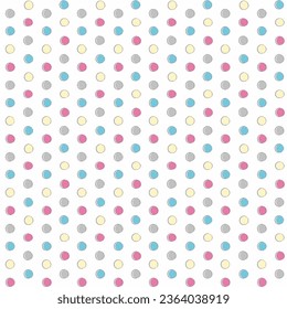 Hand, Drawn, Polka, Dots, Pattern,