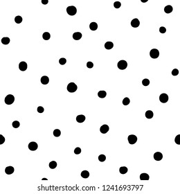 Hand drawn polka dots seamless pattern