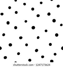 Hand drawn polka dots seamless pattern
