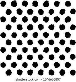Paquetes de polka dibujados a mano Pega de fondo de patrón inexorable Vector de dibujos animados de lujo puntos de polka hechos a mano PUNTO de gran punto negro y blanco