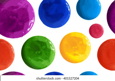 Hand Drawn Polka Dots Seamless Texture. Vector illustration