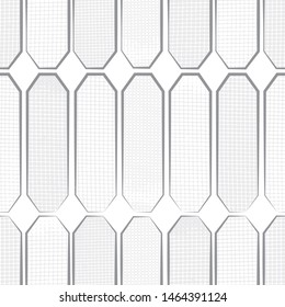 Hand drawn polygon shapes with varied waffle textures in tinted greys. Seamless geometric vector pattern on white background. Great for wellness, cosmetic, winter products, stationery, packaging
