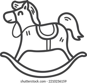 Hand Drawn pony or horse doll illustration isolated on background