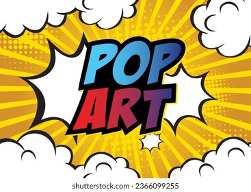 Dibujo manual del fondo cómico del arte pop. Ilustración del vector de dibujos animados 