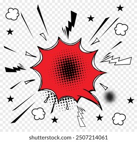Handgezeichnet von Pop Art Comic Hintergrund .Comic Sprechblasen Halbton Punkt Hintergrund Stil Pop Art. Cartoon Vektor Illustration.