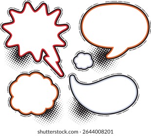 Hand drawn of Pop art comic background . Comic speech bubbles halftone dot background style pop art.