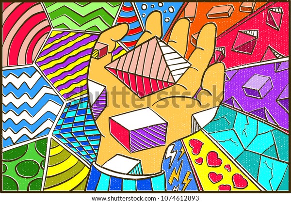 Hand Drawn Pop Art Wallpaper Background Stock Image Download Now