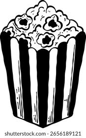 Icono de maíz pop dibujado a mano. Doodle pop Ilustración vectorial de maíz en estilo de arte de línea.