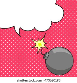 Hand drawn Pop-art bomb with speechbubble 