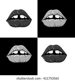 Hand drawn pop-art lips