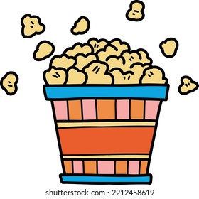 Hand Drawn popcorn illustration isolated on background