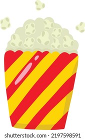 Hand Drawn popcorn mask illustration isolated on background