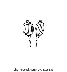 Hand drawn poppies. Vector simple floral icon. For branding and business identity, social media marketing.