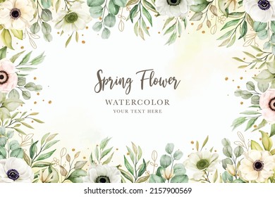 hand drawn Poppy anemone background design