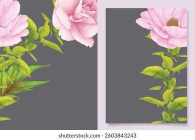 
hand drawn poppy anemone background 