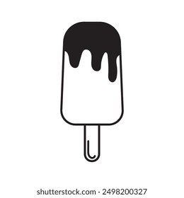 Hand drawn popsicle isolated on a white background. Design concept for summer vacation and travel.  Can be used in web design, print, textile, packaging. Vector illustration.