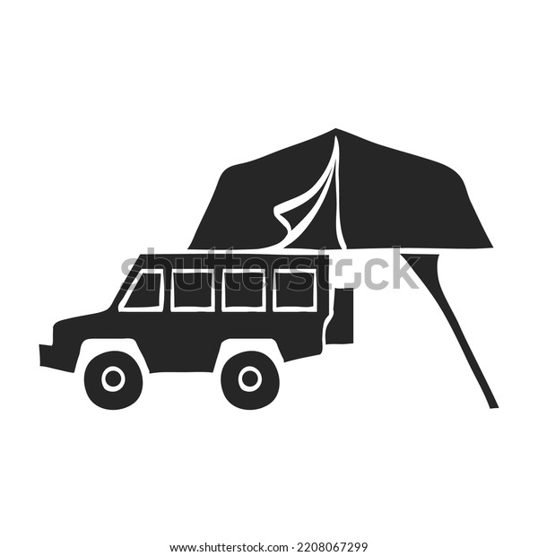 Hand\
drawn Portable camping tent vector\
illustration