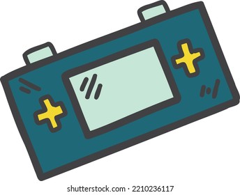 Hand Drawn portable game console illustration isolated on background