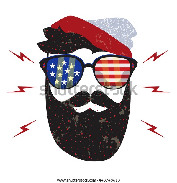 hand drawn portrait bearded man sideview stock vector royalty free 443748613 shutterstock