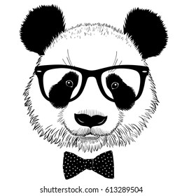 Hand Drawn Panda Sunglasses Stock Vector (Royalty Free) 580445860