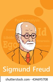 Retrato hecho a mano del psicoanalista Sigmund Freud.