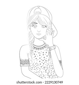 Hand Drawn Portrait with white background