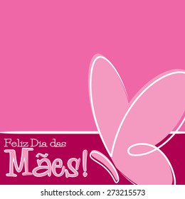 Hand Drawn Portuguese Happy Mother's Day card in vector format.