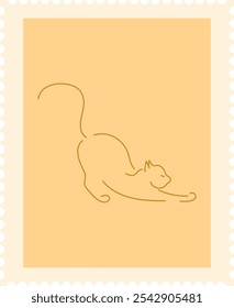 Ilustración vectorial de sellos postales dibujados a mano