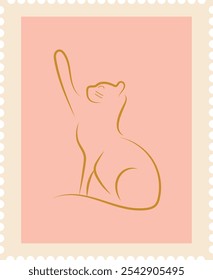 Ilustración vectorial de sellos postales dibujados a mano