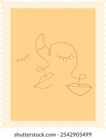 Handgezeichnete Briefmarken Vektorgrafik