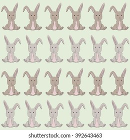 Hand drawn. Postcard or background with rabbit