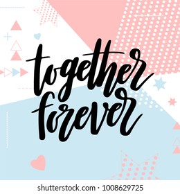 Hand drawn poster with love elements. Brush calligraphy. Happe Valentines Day. Vector illustration.