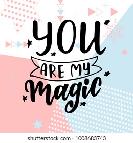 Hand drawn poster with love elements. Brush calligraphy. Happe Valentines Day. Vector illustration.