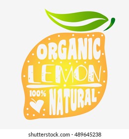 Hand drawn poster with stylized fruit and inscription.  Can be used for vegan products, brochures, banner, restaurant menu, farmers market and organic food store