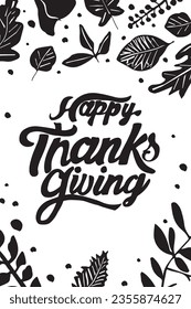 Hand drawn poster template with fall`s leaves and flower. Autumn template  for cards social media advertising poster banner
