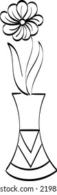 Handgezeichneter Pot mit Blume. Als Plakat, Karte, Flyer oder T-Shirt verwenden